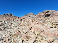 ミューラーハットへの最後の岩場の緩斜面